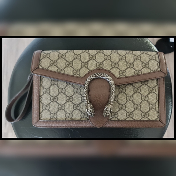 Gucci GG Supreme Dionysus Clutch, Brown Monogram - As New Condition RRP $1899 - Picture 3 of 12